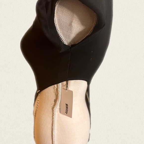 KOLLYY Padded Shoulder Sleeveless Bodysuit Top with Chain Details Women Size SML - Picture 4 of 6